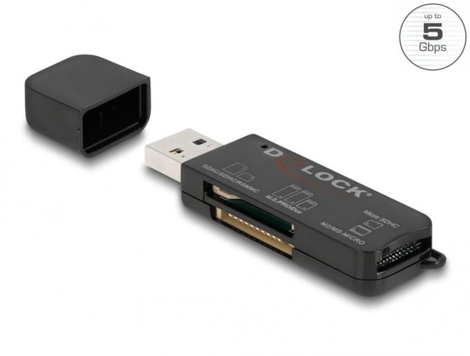 Delock SuperSpeed USB Card Reader for SD / Micro SD / MS memory cards
