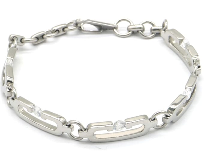 Armband Dames - Kralen - RVS - Lengte 20 cm - Zilverkleurig