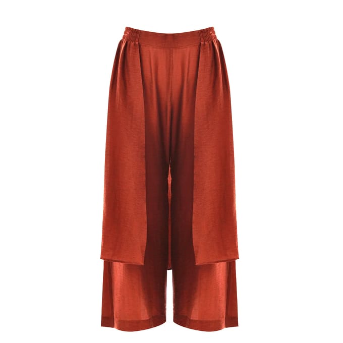 Linnenmix Brede Broek Dames Mat Fashion Layered