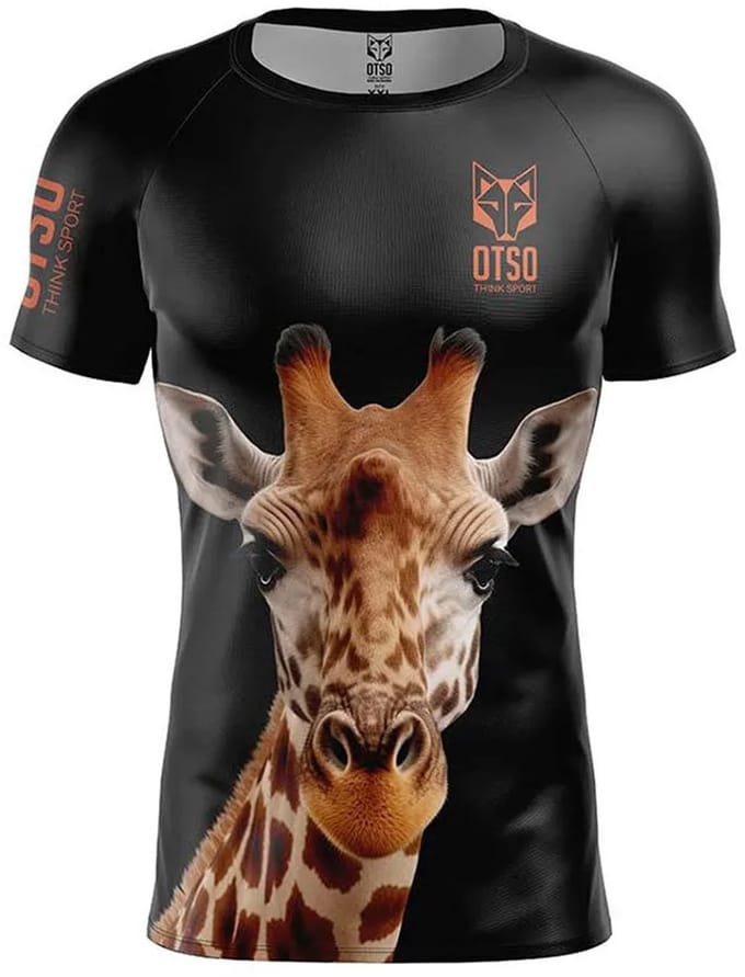 Otso Giraffe T-shirt Met Korte Mouwen Zwart L Man