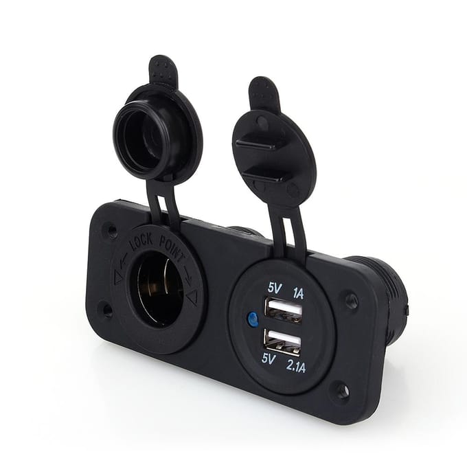 Dubbele USB Auto Sigarettenaansteker Socket Splitter 12V Oplader Stroomadapter Aansluiting zwart