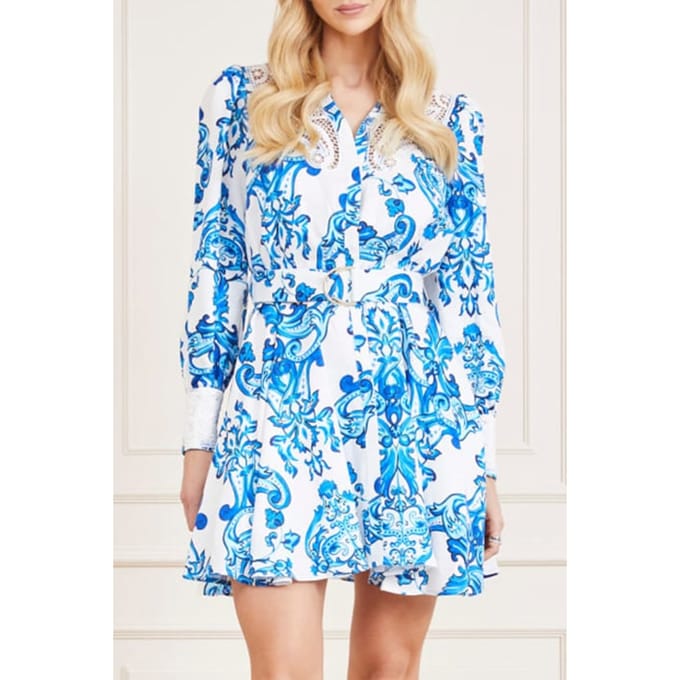 GUESS Marciano By  Micol Dress Solid Blue Note Taglia: 40 | Abiti in T-Shirt Outlet | Donna | Blu