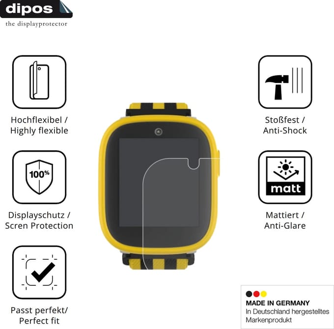 dipos FLEX – 2x Matte Screenprotector geschikt voor Xplora X6 Play BVB-Edition | Volledige Schermbescherming | Case-Friendly