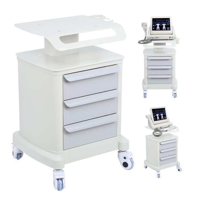 Drie Lagen Schoonheidssalon Instrument Rolwagen Kar Schoonheidssalon Spa Tool met Lade white