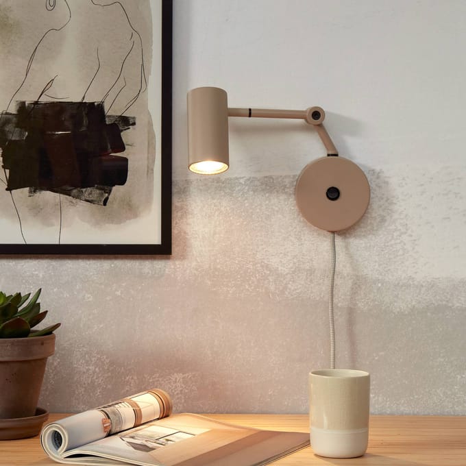it's about RoMi Wandlamp Montreux - Grijs - 10.5x21.5x18cm - Binnen Modern