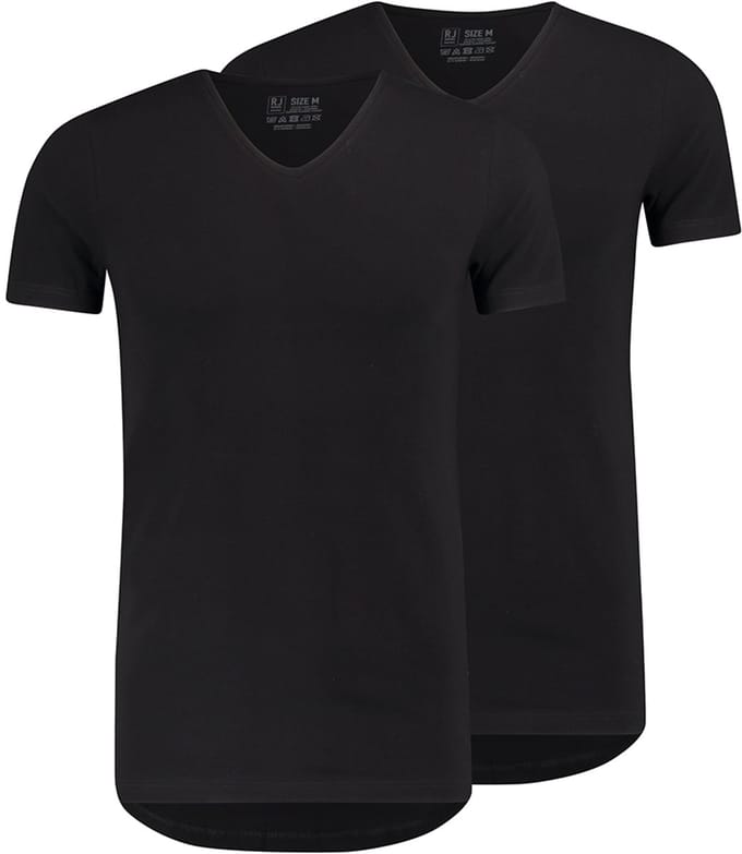 RJ Everyday 2-Pack Den Bosch T-Shirt Regular V-Hals Zwart M