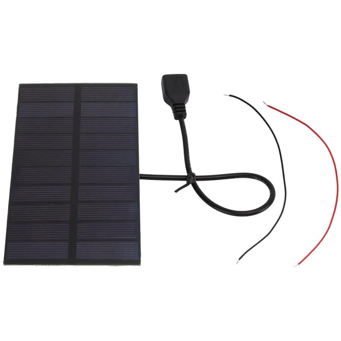 1,5W 5V Monokristallijn Silicium DIY Zonnepanelen met USB-interface Flexibel Mini Zonnepaneel black