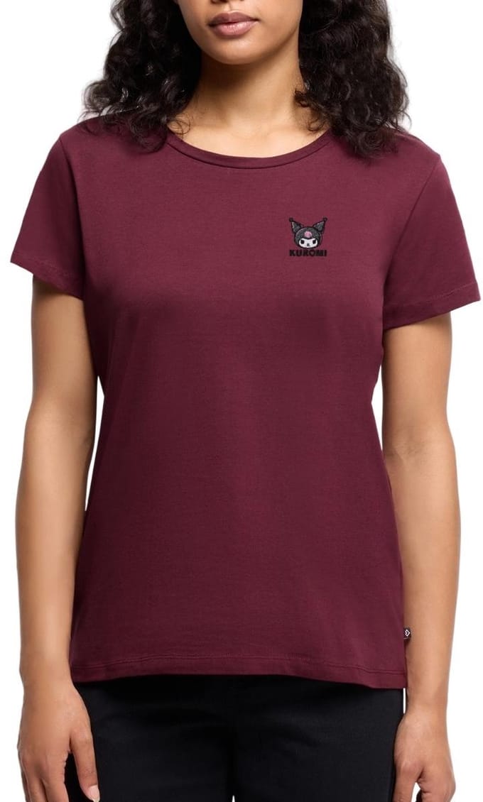 Kuromi Geborduurd Portret Premium T Shirt Dames
