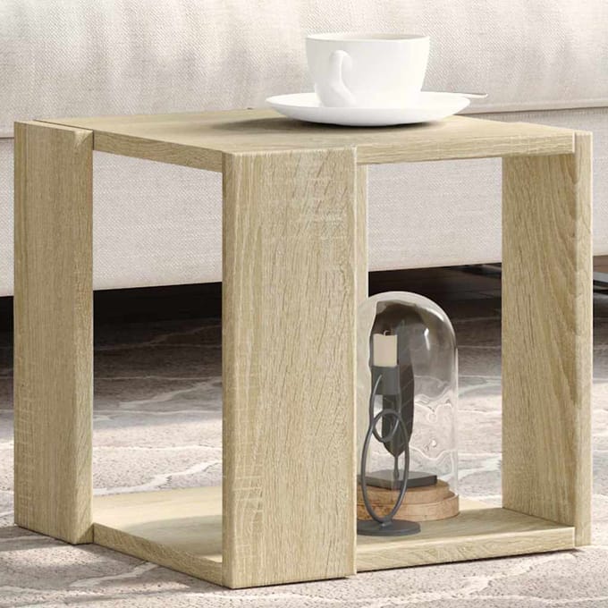 vidaXL - Salontafel - 32x32x30 - cm - bewerkt - hout - sonoma - eikenkleurig