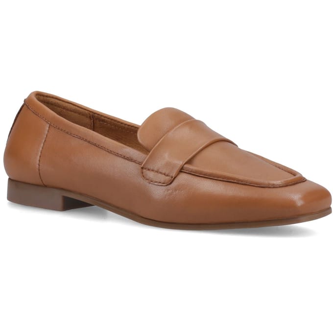 Hush Puppies Sutton Lederen Dames Tan Instappers