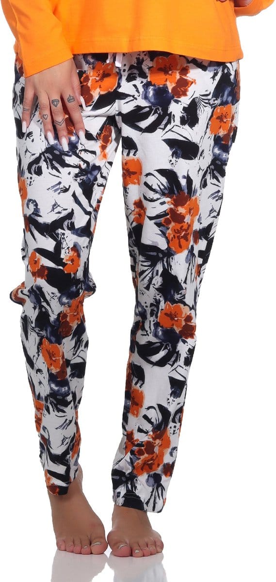Dames pyjamabroek lang met bloemenprint - perfect te combineren