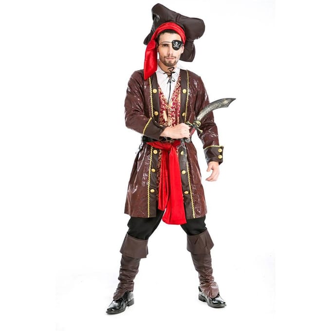 6 stuks Piratenooglapjes Vilt Eenoog Skelet Kapitein Ooglapjes voor Halloween Kerstmis Piraat black