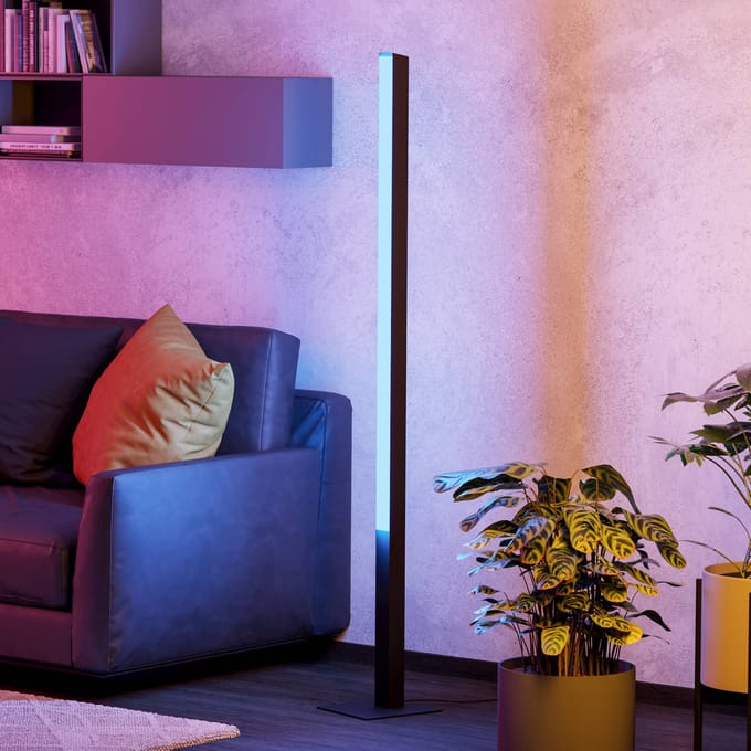EGLO connect.z Simolaris-Z Smart Vloerlamp - 161,5 cm - Zwart|Wit