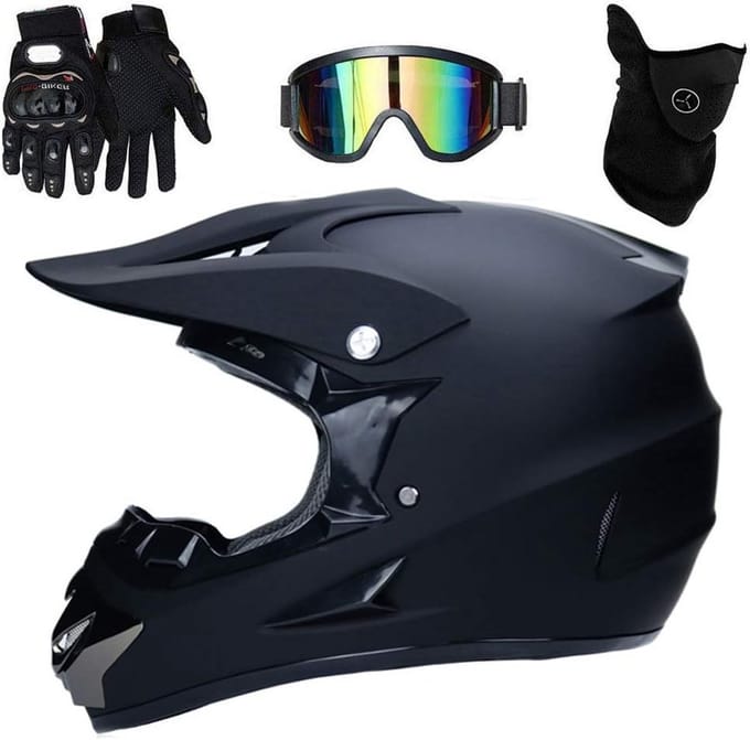 Motocross Helm Matte Zwart voor Motorfiets en ATV