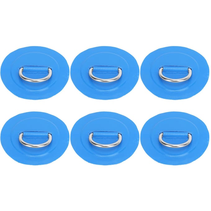 6 Stuks Opblaasbare Boot D-Ring Pad Patch PVC Duurzaam Marine Roestvrij Staal Vaste Gesp Blue blue