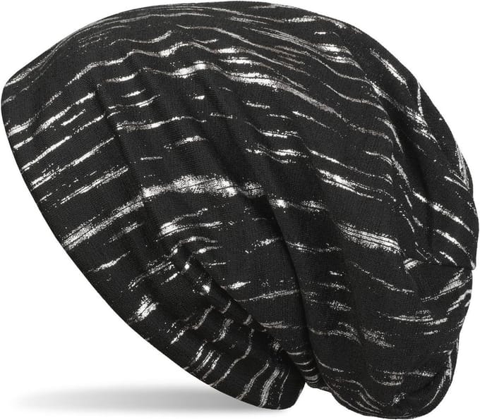 Slouch Longbeanie met Metallic Strepen - Unisex Muts voor volwassenen
