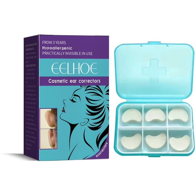 EELHOE – autocollants d'oreille, Support d'oreille pour petites oreilles, autocollants d'oreille étanches, boîte de 6 pièces blanc