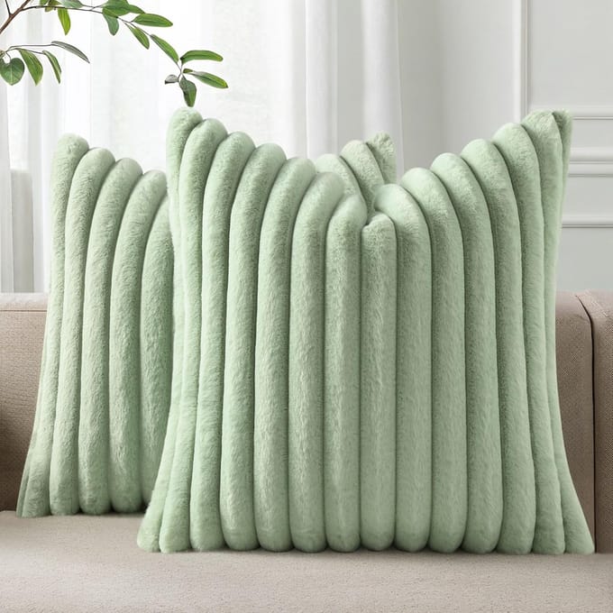 BOTC Kussenhoes 45x45cm - Set van 2 - 100% polyester - effen kleur - Groen