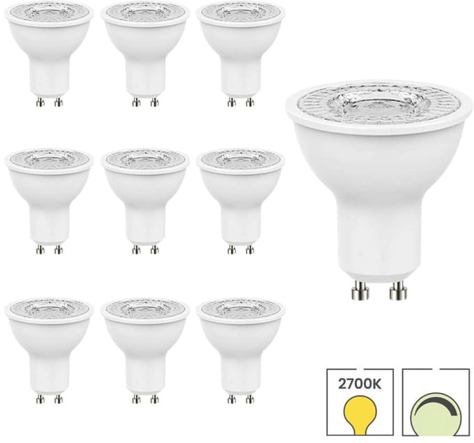Lybardo - GU10 LED Lamp - 10-pack - 7W Dimbaar - 3000K Modern Warmwit Licht