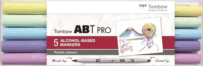 Tombow ABT PRO marker set op alcohol basis Pastel kleuren