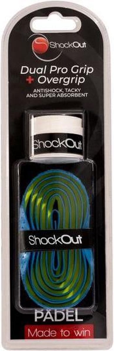 ShockOut Dual Pro Grip + Overgrip Padel | Blauw/Geel