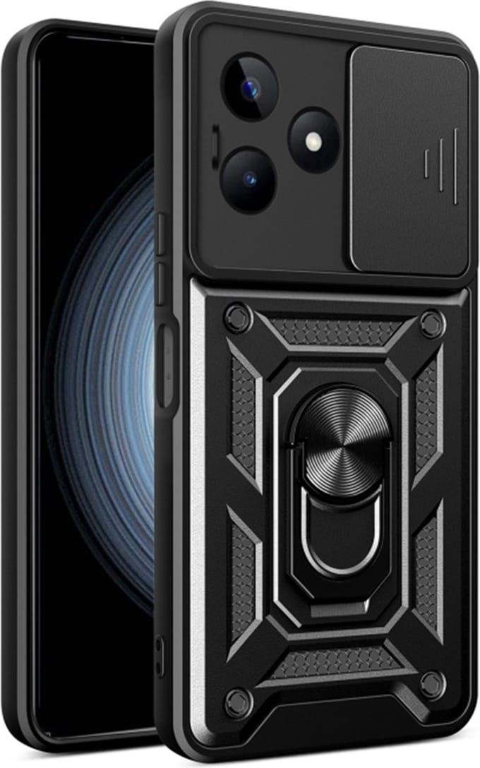 Hoesje geschikt voor Realme C51/Note 50 - Techsuit Camshield Back Cover - Zwart
