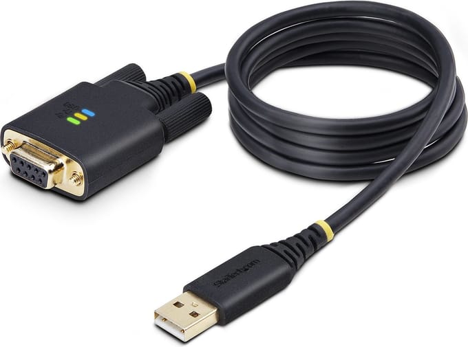 StarTech.com 1P3FFCNB-USB-SERIAL seriële kabel Zwart 1 m USB Type-A DB-9