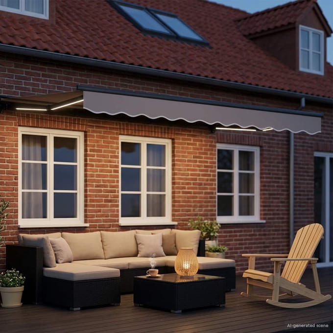 vidaXL Elektrisch Uittrekbaar Zonnescherm 3,5 x 2,5 m