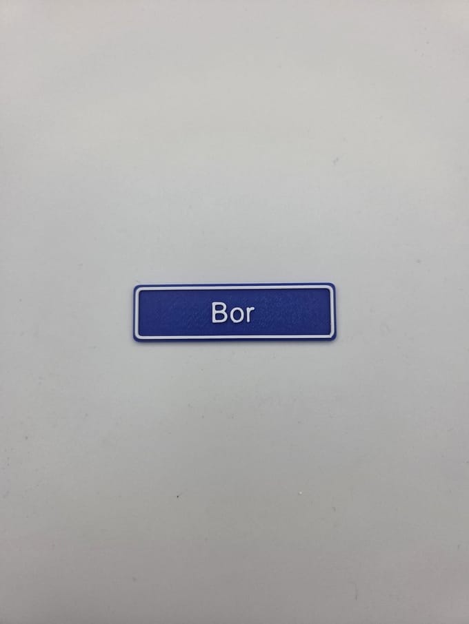 3D plaatsnaam speldje Bor