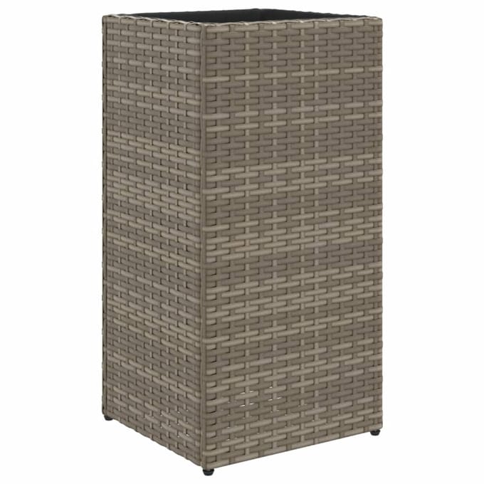 vidaXL - Plantenbak - 30x30x60 - cm - poly - rattan - grijs