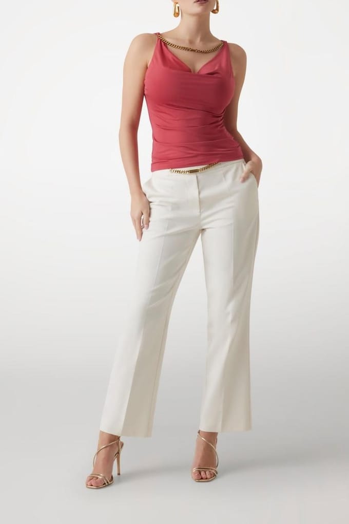 GUESS Marciano By  Sunny Chino Chain Pant Sandy Shore Taglia: 36 | Pantaloni da completo Outlet | Donna | Marrone