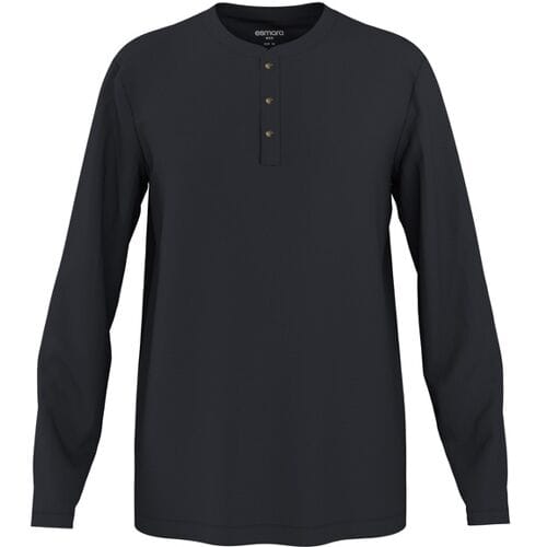 ESMARA MEN Heren longsleeve, met wafelstructuur (Zwart, S)