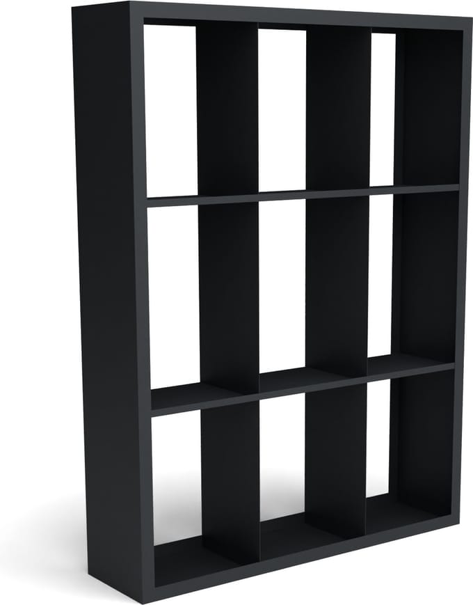 Beltza zwarte houtopslag onderverdeling 9 vakken 1500x385x2000 mm