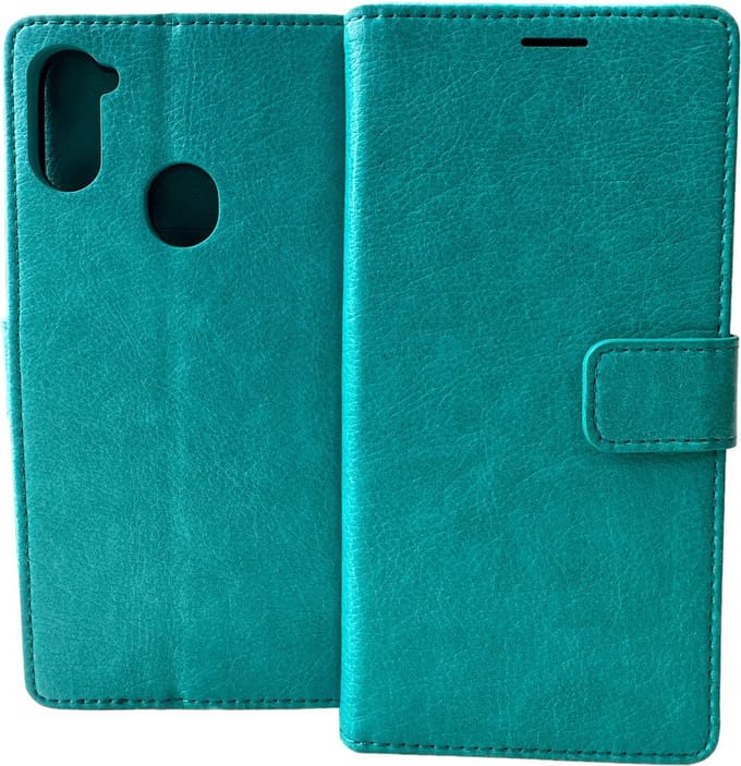 Bookcase Geschikt voor: Samsung Galaxy A11 - Mintgroen - portemonnee hoesje