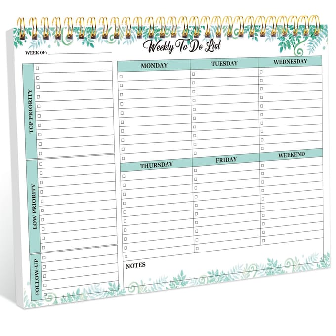 Dailygoods- Weekplanner 2026 - Weekplanner Papier - Weekplanner Magnetisch - Weekplanner Kind - Weekplanner A4 - Gestructureerde Lay-out - Planningspad
