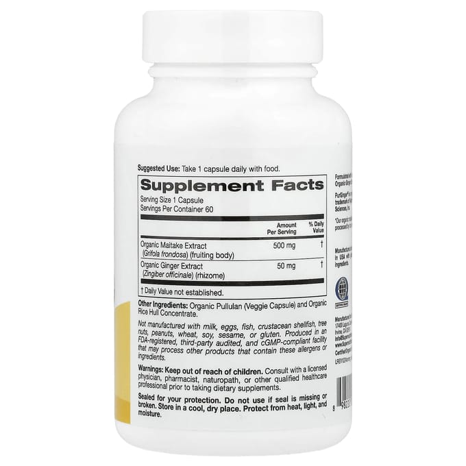 Biologische Paddenstoelen + Gember, 60 Veggie Capsules