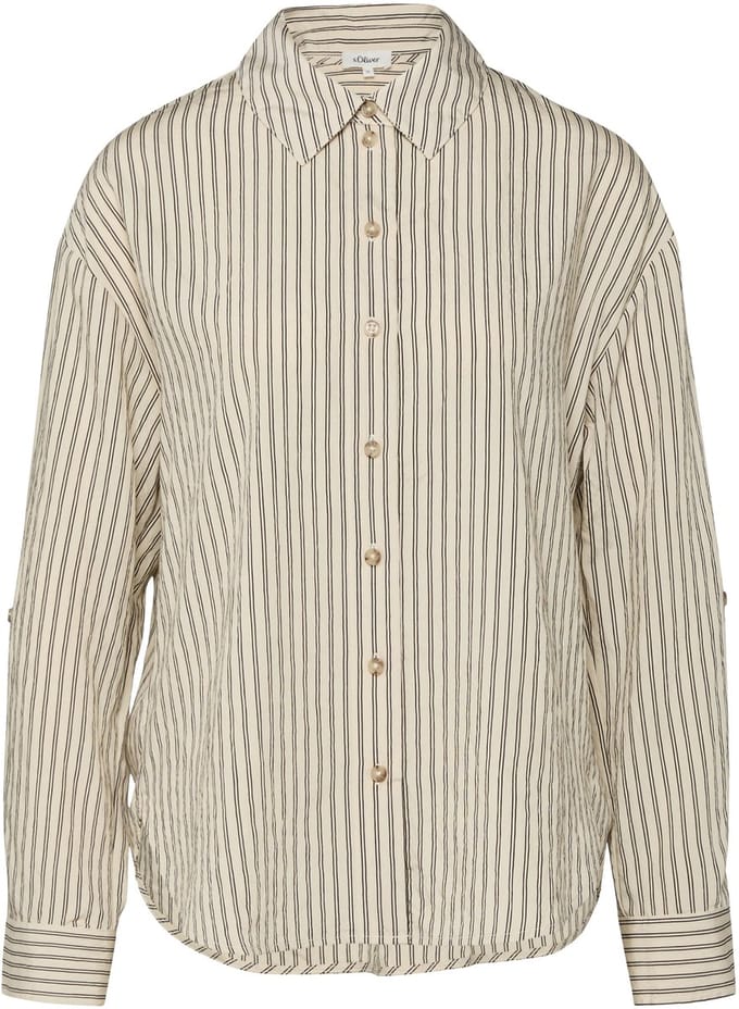 s.Oliver - female - Gestructureerde blouse van viscosemix met omslag