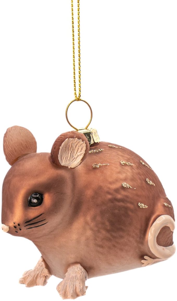 Bruin muisje kerstbal - Sass & Belle