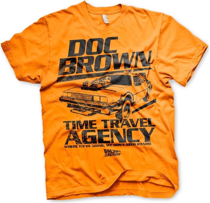 Back to the Future Doc Brown Time Travel Agency T-shirt oranje