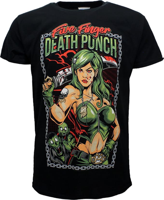 Five Finger Death Punch Assassin Band T-Shirt - Officiële Merchandise - S