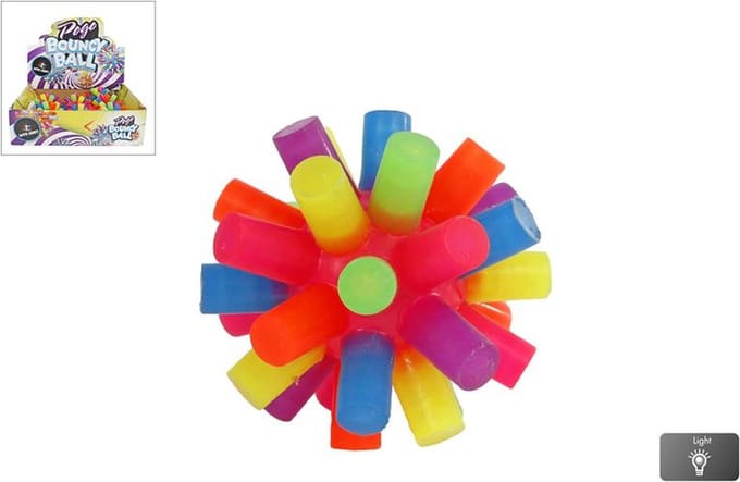Stuiterbal Pogo met licht - Speelgoed bal 7,8cm met LED effect.