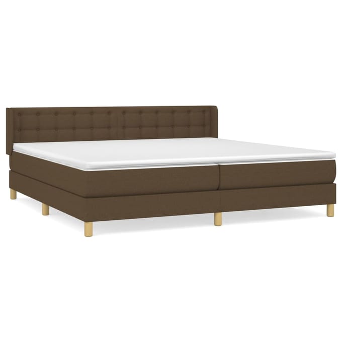 vidaXL - Boxspring - met - matras - stof - donkerbruin - 160x200 - cm