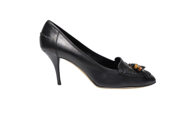 Gucci loafers met kwastjes en bamboe accenten in bruin leer