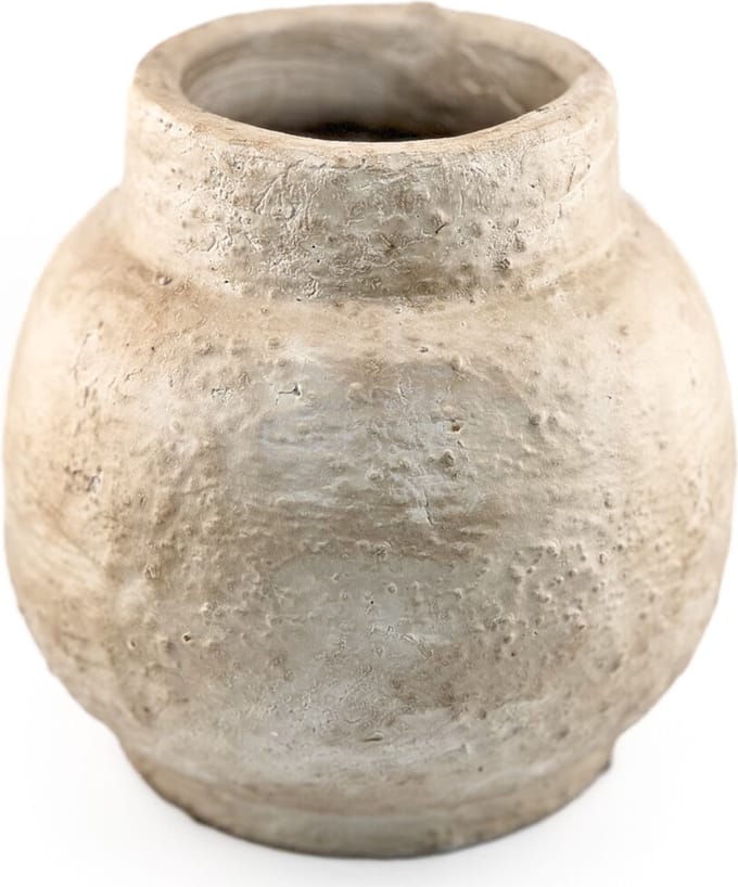 HomeBound by KY | Aardewerk vaas beige | 20,5x20,5x20cm |