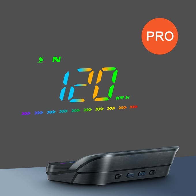Tech Essentials Automatische - GPS Snelheidsmeter Auto HUD - Micro-USB - Pro - Head Up Displays - Plug en Play