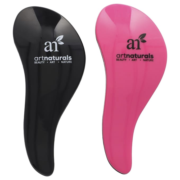 Artnaturals, Brosse Démêlante pour Cheveux, Lot de 2 pièces. black