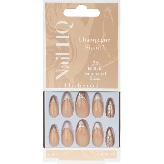 Nail HQ Champagne Sippin' Almond Nails 24 st