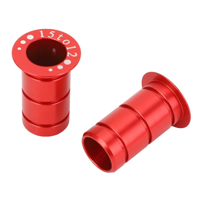 Mountain Road Cycle Hub Steekas Adapter 15MM naar 12MM Voorste Steekas Adapter Aluminiumlegering Rood black