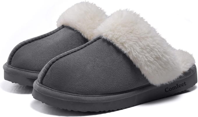 Pantoffels Dames - Sloffen - Maat 36/37 - Grijs - Anti-slip - Comfeet