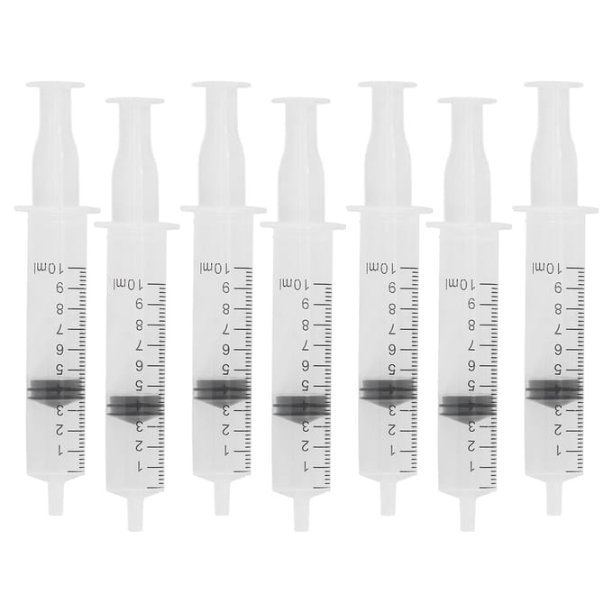 7 stuks 10 ml Kwantitatieve Parfum Doseerspuit met Dop Vloeistof Vul Doseerspuit Gereedschap white